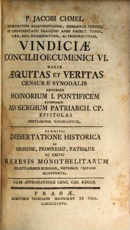 Vindiciae concilii oecumenici VI.