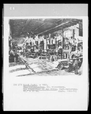 Die Glasbläser in der Hütte (Ober-Schreiberhau, Kreis Hirschberg/Schlesien)