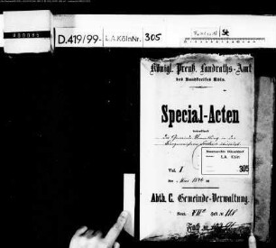 Gemeindeverwaltung Bürgermeisterei Frechen, Spez.