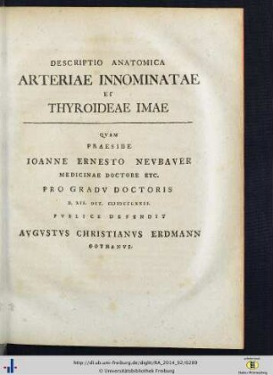 Descriptio Anatomica Arteriae Innominatae Et Thyroideae Imae.