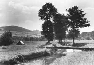 Urlaub. Das Zelt des Fotografen im Spessart. Aufgenommen 1939.