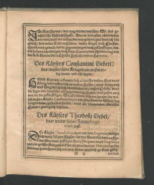 Des Kaysers Constantini Gebett: das musten seine Kriegsleute außwendig lernen/ und also sagen: