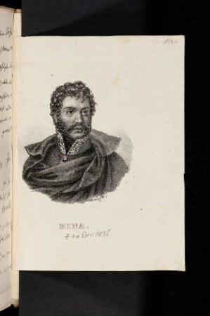 140r-140v, Porträt [Francisco Espoz y] Mina, gest. 24. Dec. 1836