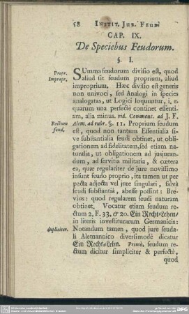 Cap. IX. De Speciebus Feudorum