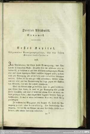 Dritter Abschnitt. Dynamik