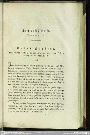 Dritter Abschnitt. Dynamik