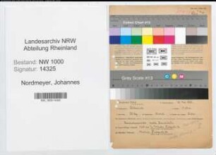 Entnazifizierung Johannes Nordmeyer, geb. 20.05.1890 (Verw.Inspektor)