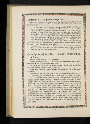 Hartnäckige Kämpfe im Osten. - Steigende Artillerietätigkeit im Westen.