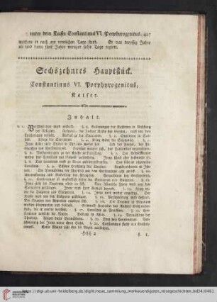 Sechszehntes Hauptstück. Constantinus VI. Porphyrogentius, Kaiser