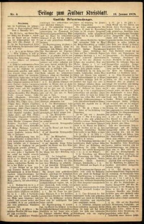 Zweite Ausgabe vom Sonntag, den 13. Januar 1878.