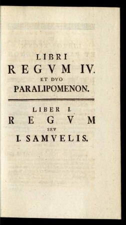 Libri Regum IV. Et Duo Paralipomenon