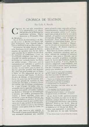 Crónica de teatros.