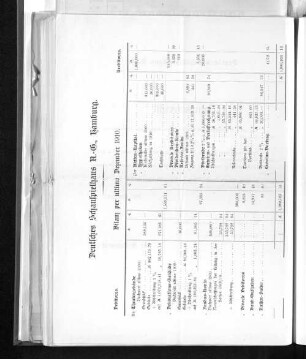 Bilanz per ultimo Dezember 1910.