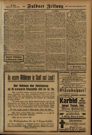 Zweite Ausgabe vom Dienstag, den 29. Oktober 1918.