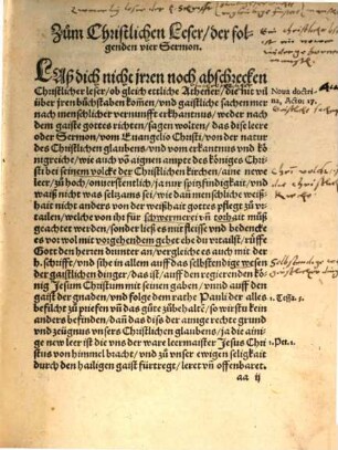 Vier Sermon über das Evangelium vom Einzuge Christi zu Hierusalem : Matth. XXI. ... MDXLVII