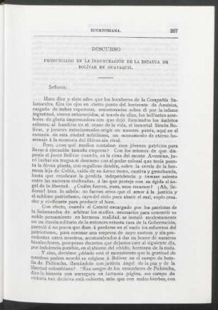 Discurso pronunciado en la inauguración de la estatua de Bolívar en Guayaquil