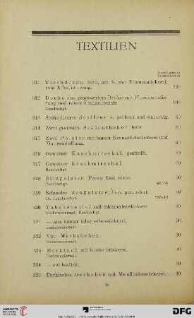 Textilien (Nr. 311-334)