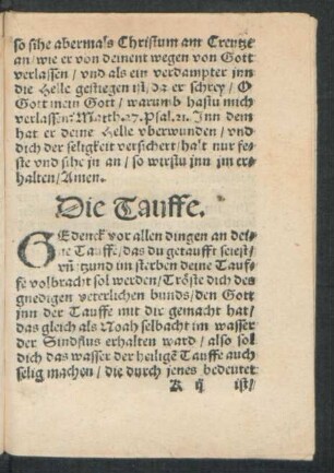 Die Tauffe.