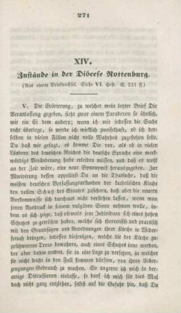 271-287 Zustände in der Diöcese Rottenburg : aus einem Briefwechsel (Fortsetzung)