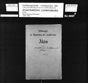 Schuldenwesen der Gesamt- und der Teilgemeinde Gelbingen sowie der Teilgemeinde Erlach