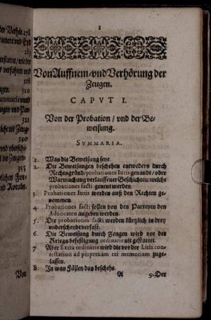 Caput I. Von der Probation/ und der Beweisung