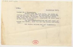 Brief an Lothar Windsperger : 11.10.1927