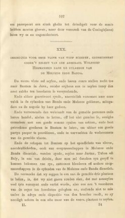 XXX. Instructie voor onse vlote van vyff schepen, ...