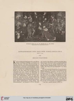 Erwerbungen der Berliner Gemäldegalerie seit 1914