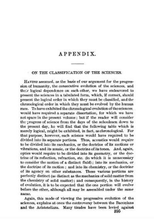 Appendix. On The Classification Of The Sciences.