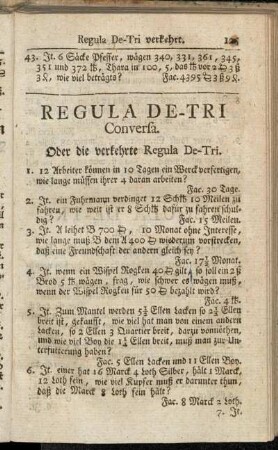 Regula De-Tri Conversa. Oder die verkehrte Regula De-Tri