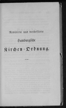 Revidirte und verbesserte Hamburgische Kirchen-Ordnung.