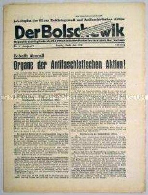 Mitteilungsblatt der KPD des Bezirkes Dresden "Der Bolschewik"