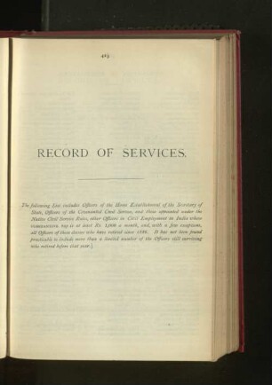Record of Services