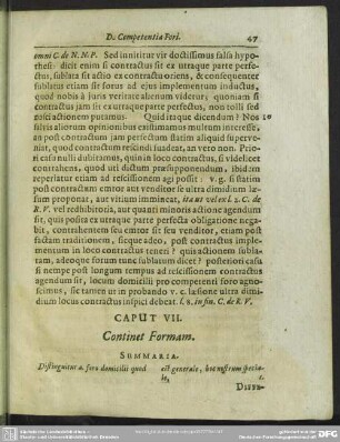 Caput VII. Continet Formam