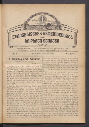 No. 23. Buenos Aires, den 2. Juni 1920. 26. Jahrgang