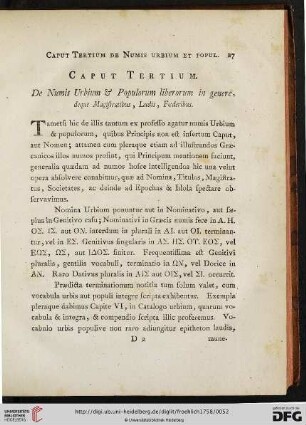 Caput Tertium