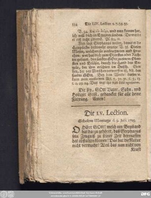 Die LV. Lection. Gehalten Montags d. 9. Julii 1725.