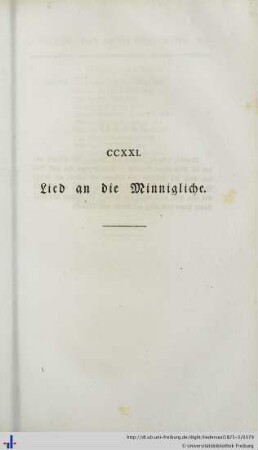 CCXXI. Lied an die Minnigliche - CCXXV. Von den Barfüsser Mönchen.