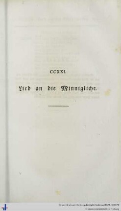 CCXXI. Lied an die Minnigliche - CCXXV. Von den Barfüsser Mönchen.