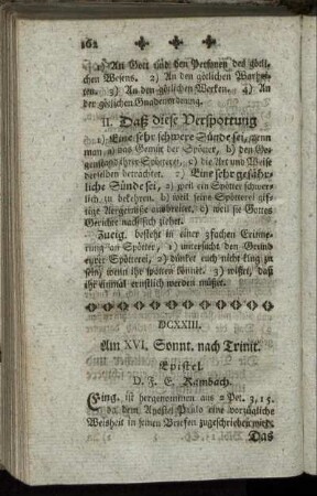 DCXXIII. Am XVI. Sonnt. nach Trinit. Epistel.