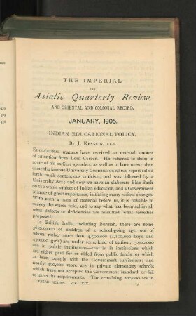Vol. XIX, Nr. 37. January, 1905.