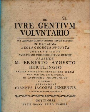 De Ivre Gentivm Volvntario