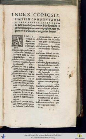 Index Copiosissimus…