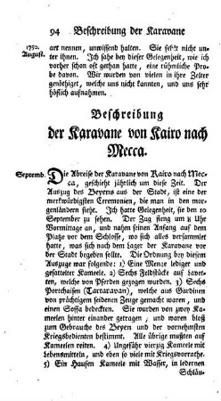 Beschreibung der Karawane von Kairo nach Mecca