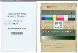 Entnazifizierung Karl Krautkraemer , geb. 12.05.1922 (Kaufmaennischer Angestellter)