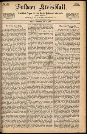 Ausgabe vom Samstag, den 17. Juni 1876.