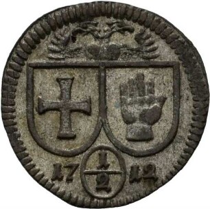 Einseitiger Halbkreuzer der Reichsstadt Schwäbisch Hall, 1712