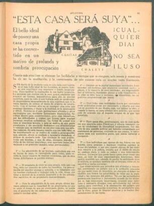 "Esta casa será suya"...