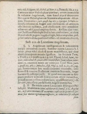 Sect. III. de Locutione Angelorum.