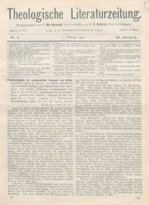 65-67 [Rezension] Hauck, Albert (Hrsg.), Realencyklopädie für protestantische Theologie und Kirche. In 3., verb. u. verm. Aufl. 18. u. 19. Band